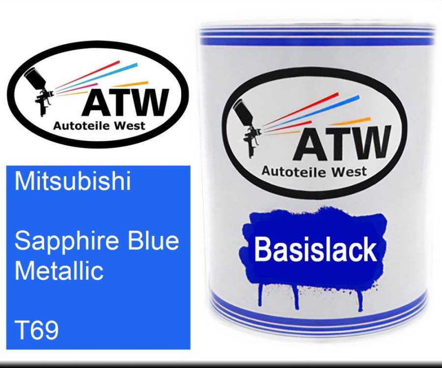 Mitsubishi, Sapphire Blue Metallic, T69: 1L Lackdose, von ATW Autoteile West.